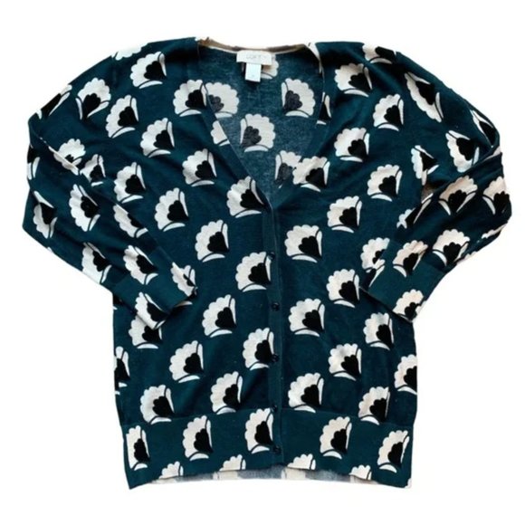 LOFT Outlet | NWT Abstract Floral Cardigan - Picture 7 of 13
